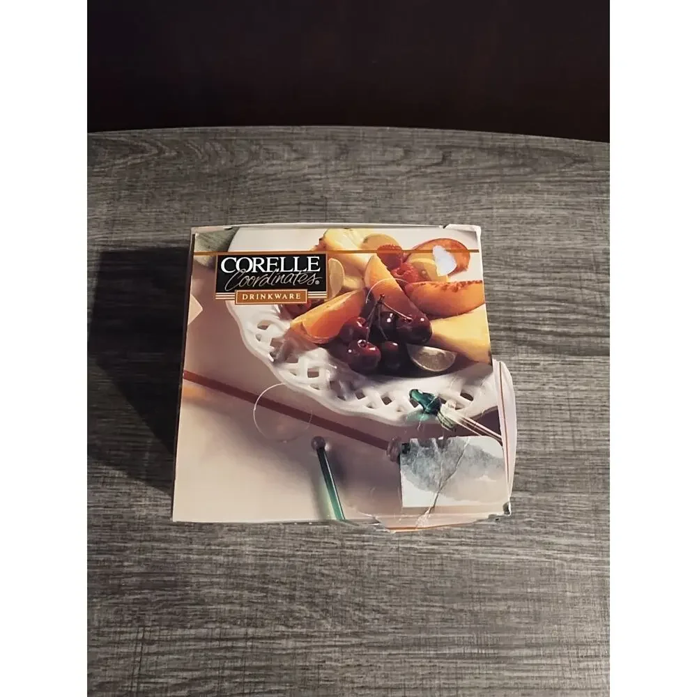 Vintage Corelle CALLAWAY Juice Glasses 7 oz NEW IN Box PACKAGE Set of 4 Ivy Leaf - Picture 5 of 5